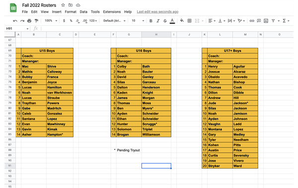 Spring 2023 Rosters!