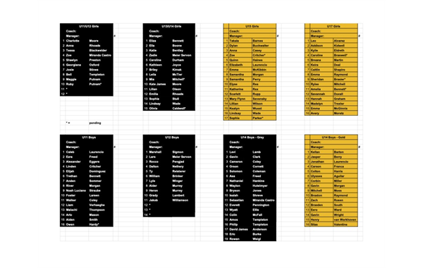2024 Spring Rosters 